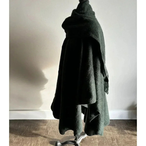 Alpaca Camaago Womens Unlined Woven Alpaca Cape Charcoal Grey Size OSFM - Picture 8 of 13